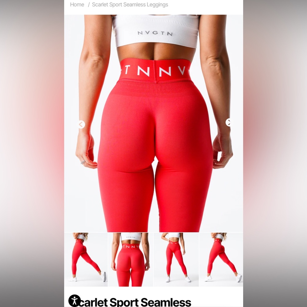 NVGTN Sport Seamless Leggings Scarlet - Picture 4 of 6